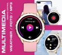 Smartwatch Damski Rubicon RNCF02-2 Złoto-Złoty + Różowy Silikonowy Pasek