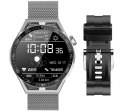 Smartwatch Rubicon RNCE88-3 Srebrny - Czarny Pasek Silikonowy + Srebrna Bransoleta