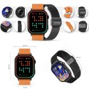 Smartwatch Gravity GT15-2 Pomarańczowy Pasek Silikonowy + Czarna Bransoleta