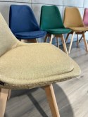 Krzesło skandynawskie MONZA GRANDE Zestaw 4 sztuki BEIGE FABRIC