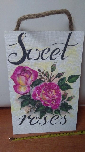 Tabliczka/obraz do zawieszenia 20x30 SWEET ROSES