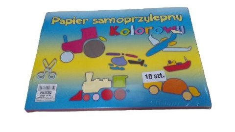 Papier kolorowy A4 10 kartek samoprzylepny - 10szt