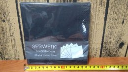 Serwetki 33x33 CZARNE 20szt 17-28