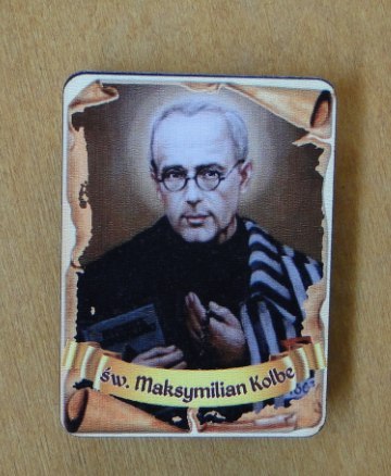 Tabliczka 5szt. na magnes 6x8cm ŚW. MAKSYMILIAN KOLBE