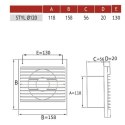 Wentylator przepustnica styl 120SP