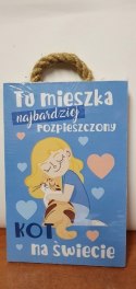 Tabliczka/obraz do zawieszenia 10x15 Tu mieszka ... kot