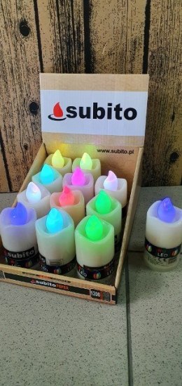 Znicz ledowy 12szt. zmieniający kolor + 2XR6 1200g SUBITO RGB