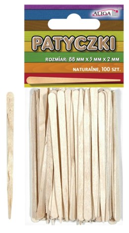 Patyczki naturalne 100 szt. rozm. 88 x 5 x 2 mm | PK-0081