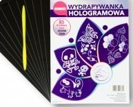 Wydrapywanka hologramowa A5 SREBRNA TĘCZA a'10 + rylec