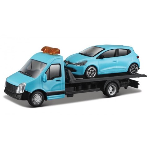 STREET FIRE FLATBED TRANSPORT W RENAULT CLIO BLUE 1:43