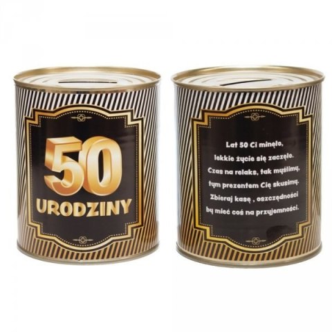 Skarbonka metalowa urodzinowa 50