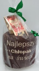 Ręcznik z haftem "Super Chłopak" + słodycze