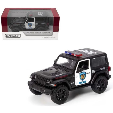 Auto metalowe KINSMART 2018 JEEP WRANGLER POLICJA 1:34 K-124