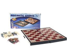 Szachy, warcaby, backgammon, magnetyczne, zestaw gier 3w1