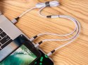 Kabel usb 3w1 do telefonu przewód lightning iphone micro usb type-c 1,2m srebrny