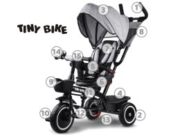 Rowerek dziecięcy trójkołowy Tiny Bike 3w1 z daszkiem OBRACANY SP0650SZ