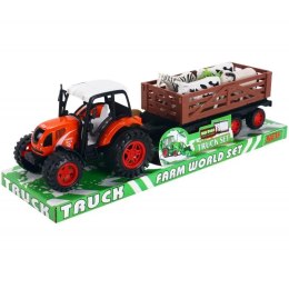 Traktor z przyczepą i zwierzętami 38 x 13 x 12cm A-0534