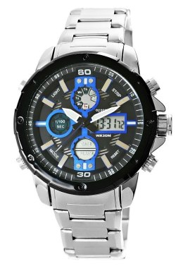 Zegarek Męski Perfect A8026B-3 Dual Time Iluminacja i Fluorescencja