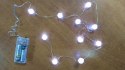 Lampki na baterie 10led KULKI 2m