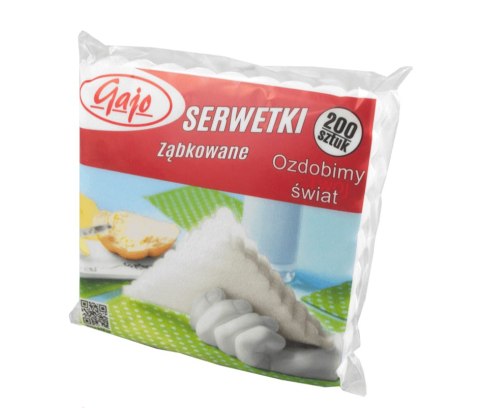 Serwetki ząbkowane białe 15x15 A'200 SG-0001