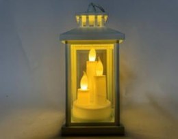 Lampka led lampion z potrójną świeczką duży na baterie 25 x 10cm